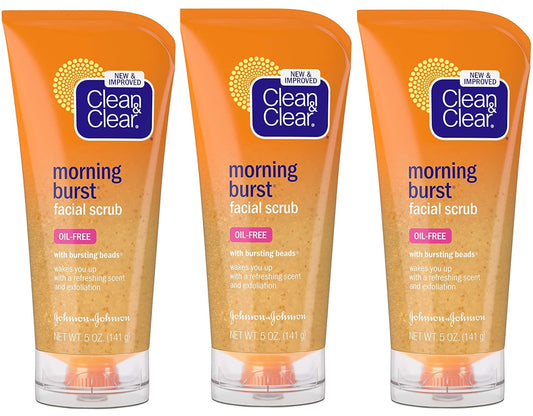 Clean & Clear Morning Burst Facial Scrub For All Skin Types, 5 Fl. Oz. (Pack Of 3)