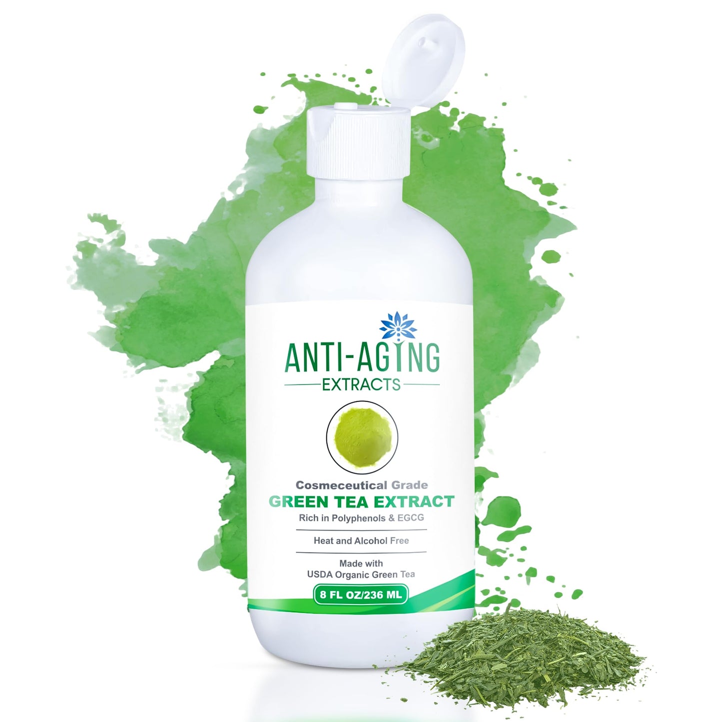 St. Croix Products Premium Grade Anti-Aging Green Tea Extract – Cosmetic Grade for Skincare, Hair & Scalp Care with USDA Organic Green Tea Leaves (8 Oz)