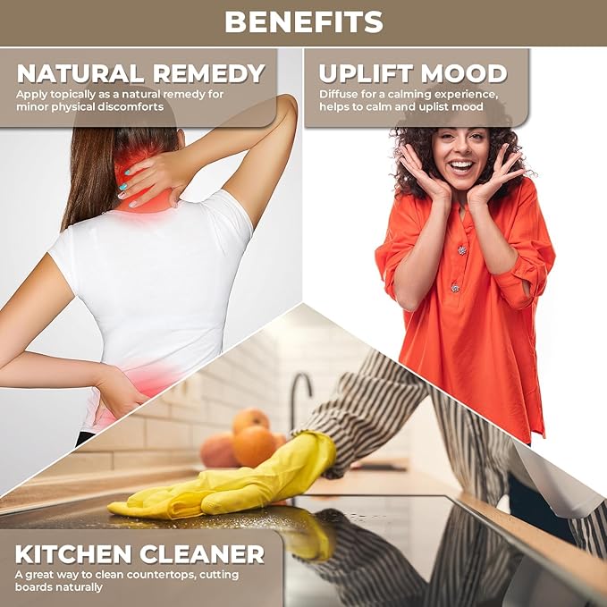 Orange Essential Oil for Diffuser, Natural Cleaning Solutions, Aromatherapy, Skin Care and Home Wellness | Therapeutic Grade Sweet Orange Oil for Skin, Home Scents | Scented Oils for Relaxation