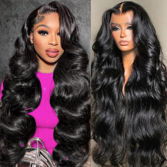 Iupin 26 Inch 13X4 Hd Lace Front Wigs Human Hair 250% Density Body Wave Brazilian Virgin Human Hair Wigs For Black Women Wavy Hu