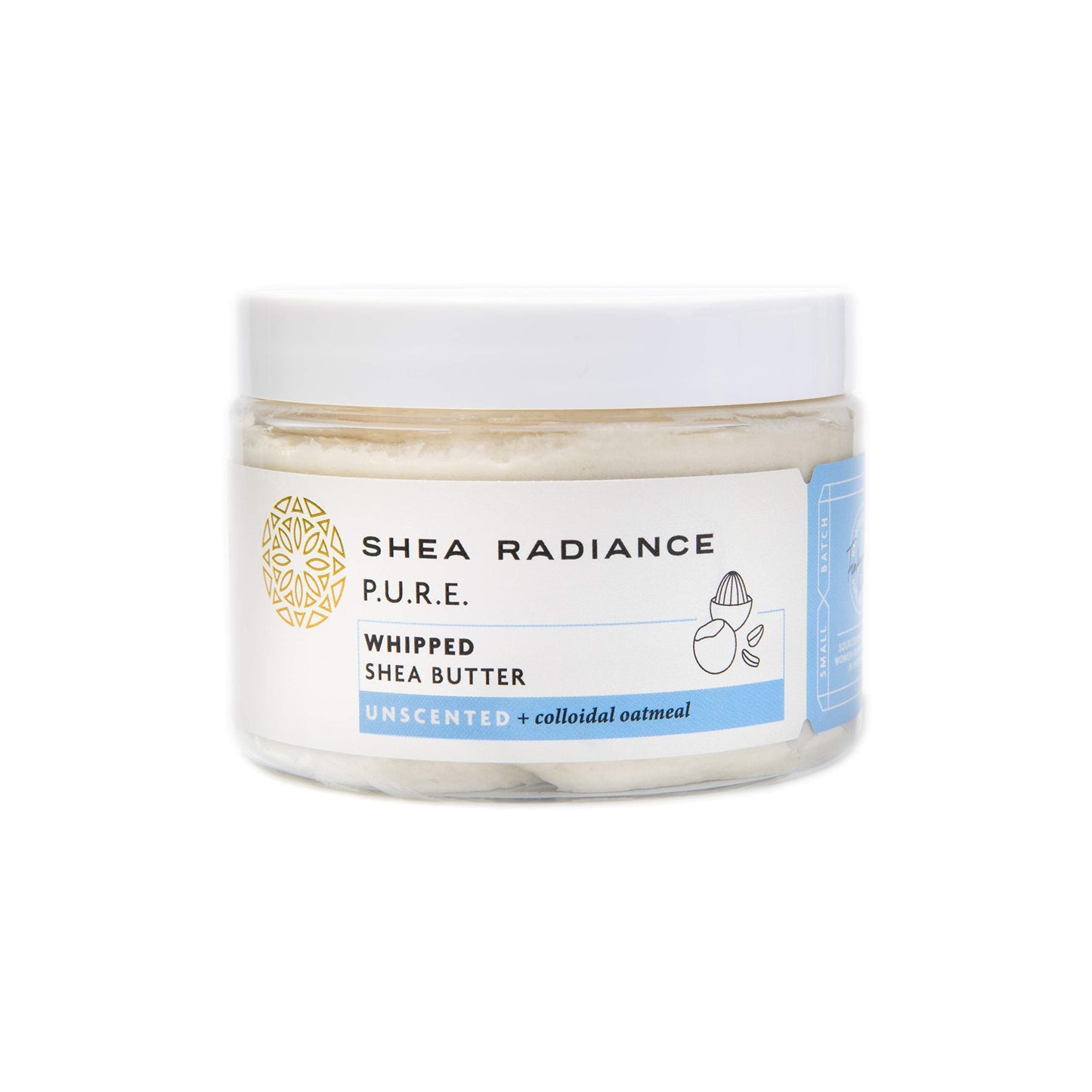 Shea Radiance Whipped Shea Butter w/Colloidal Oatmeal - Blended w/Skin-Soothing Oatmeal & Moisturizing Rice Bran Oil | Unscented