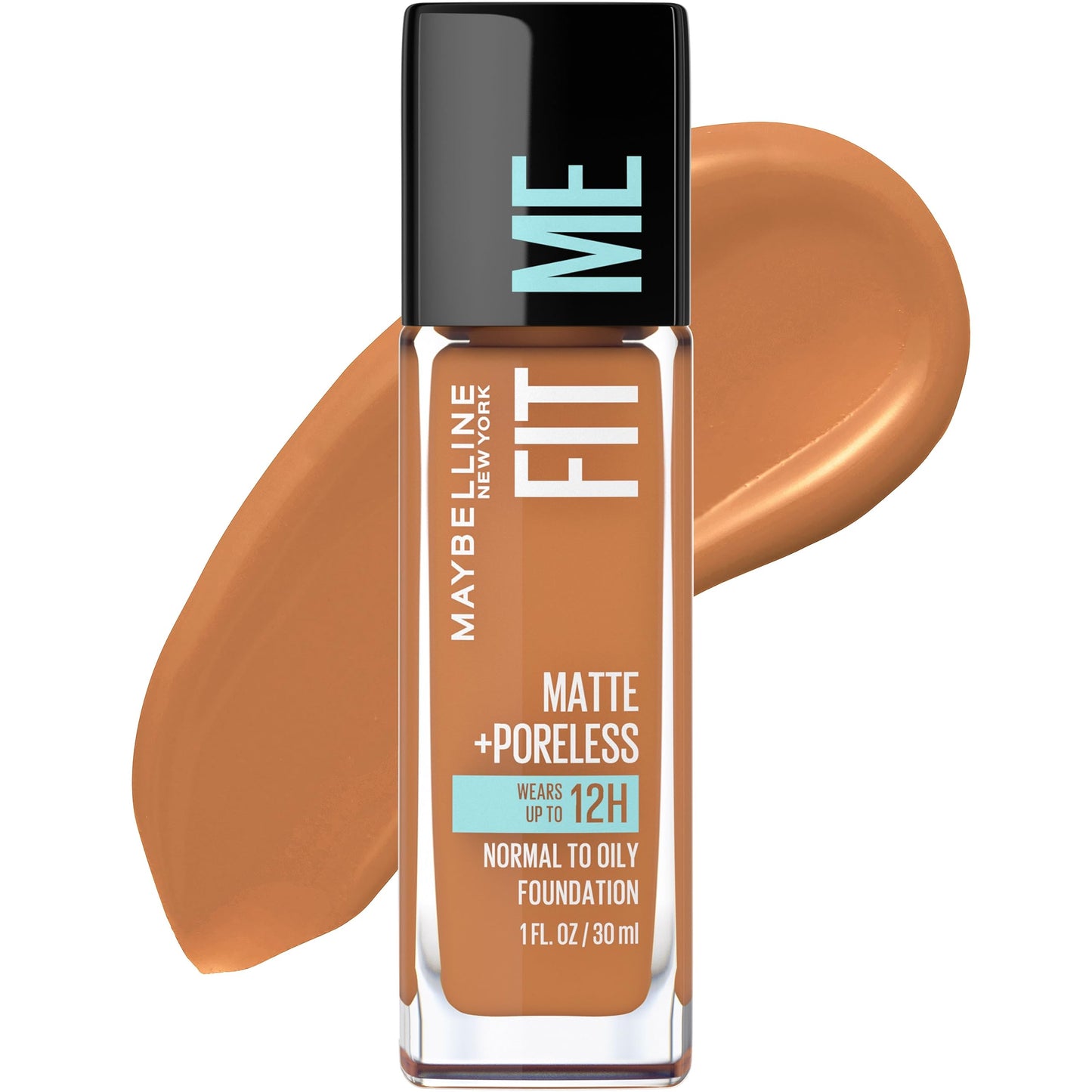 Maybelline Fit Me Matte + Poreless Liquid Oil-Free Foundation Makeup, Cappuccino, 1 Count (Packaging May Vary)