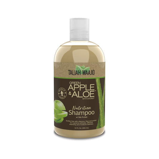 Taliah Waajid Green Apple & Aloe Nutrition Shampoo With Coconut | Curl Moisturizer Vitamins, Fiber, And Protein Formula | Softer