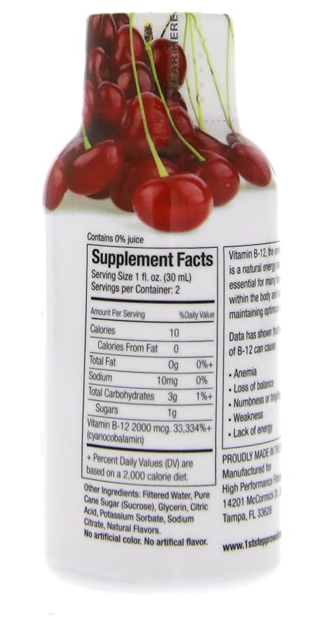 1st Step for Energy B-12 Boost Cherry Charge 12 (2 fl oz) bottles