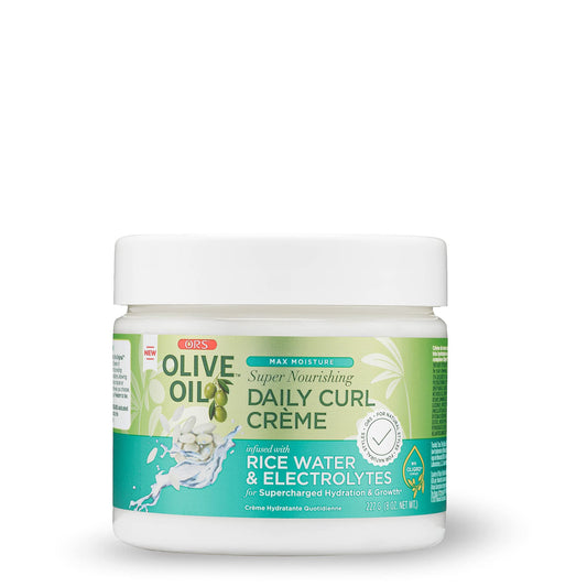 Olive Oil Max Moisture Super Nourishing Daily Curl Crme Infused With Rice Water & Electrolytes For Supercharged Hydration & Grow