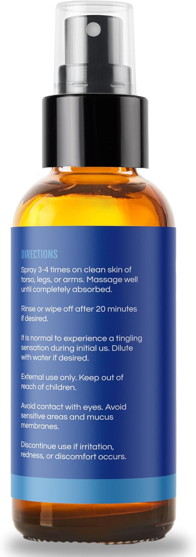 Kate Blanc Cosmetics Pure Magnesium Oil Spray for Body & Feet. Topical Magnesium Foot Spray, Concentrated Liquid (2oz, Natural)