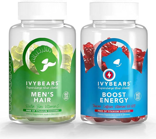 Men’s Hair Vitamins and Boost Energy Gummies - 60 Count