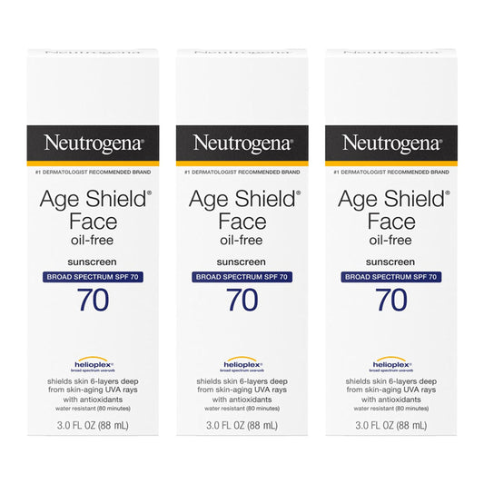 Neutrogena Age Shield Face Oil-Free Sunscreen Lotion With Broad Spectrum Spf 70, Non-Comedogenic Moisturizing Sunscreen To Help