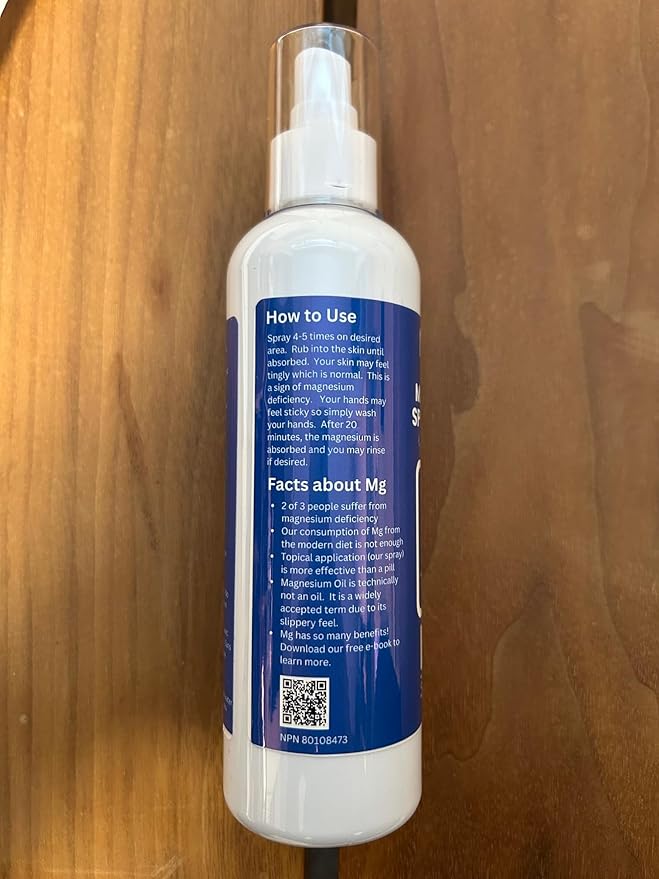 Magnesium Oil Spray with MSM - Extra Strength at 32mg per Spray - Lightly Scented with Lavender - Product of Canada 237 ml