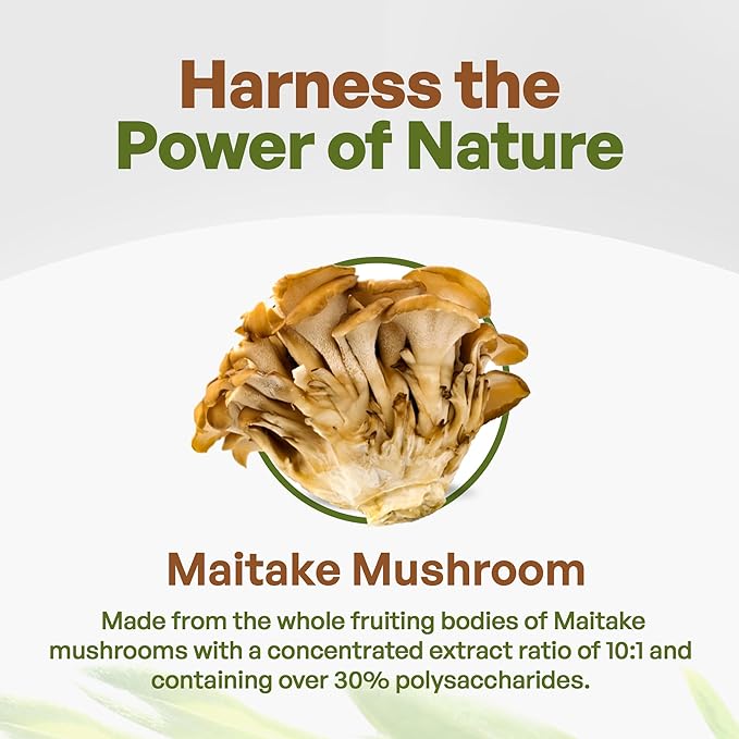 Maitake Mushroom Extract Powder 8 oz | 10:1 Extract Strength | Mushroom Supplement 30% Polysaccharides | Maitake Powder King of Mushrooms