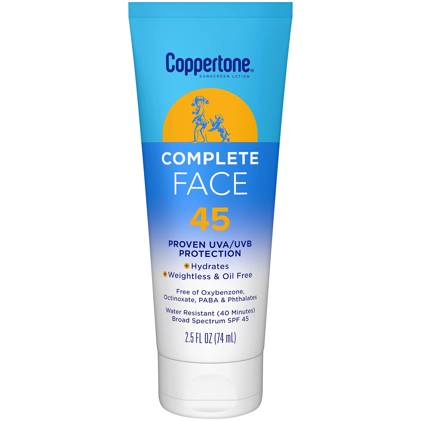 Coppertone Complete Spf 45 Face Sunscreen, Water Resistant Face Sunscreen, 2.5 Fl. Oz.