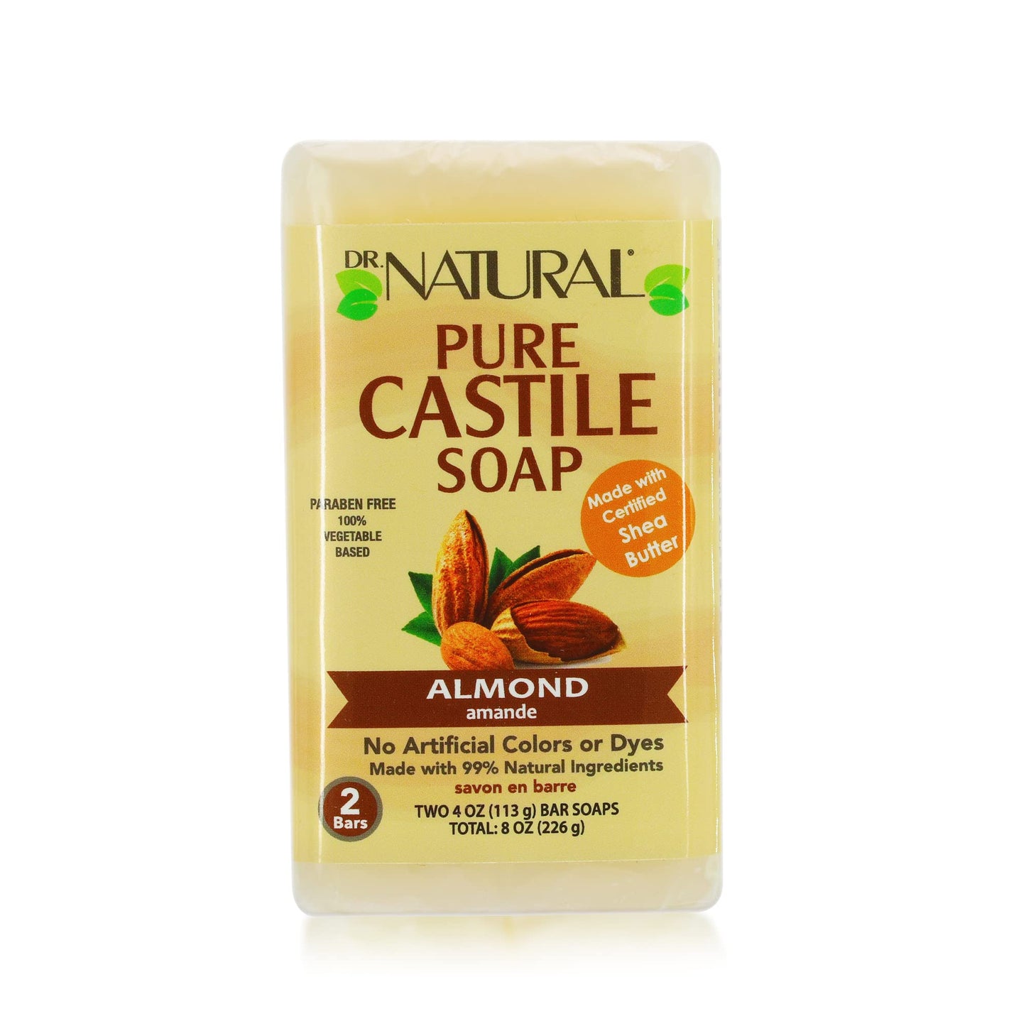 Dr. Natural - Cstle Bar Soap Almond 2Pk - Ea Of 1-8 Oz (1X8 Oz)