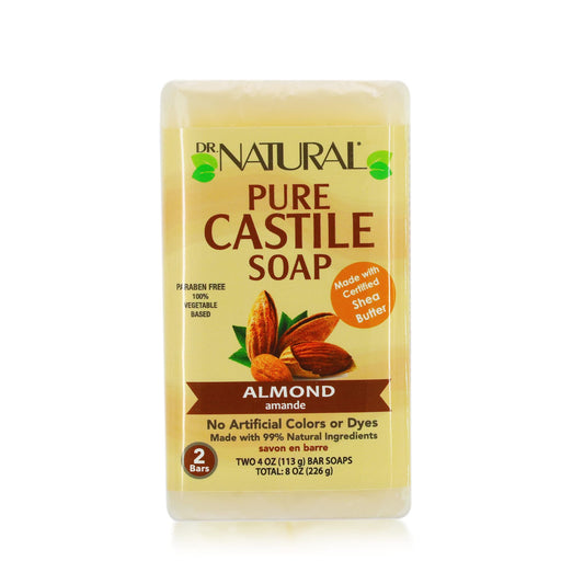 Dr. Natural - Cstle Bar Soap Almond 2Pk - Ea Of 1-8 Oz (1X8 Oz)