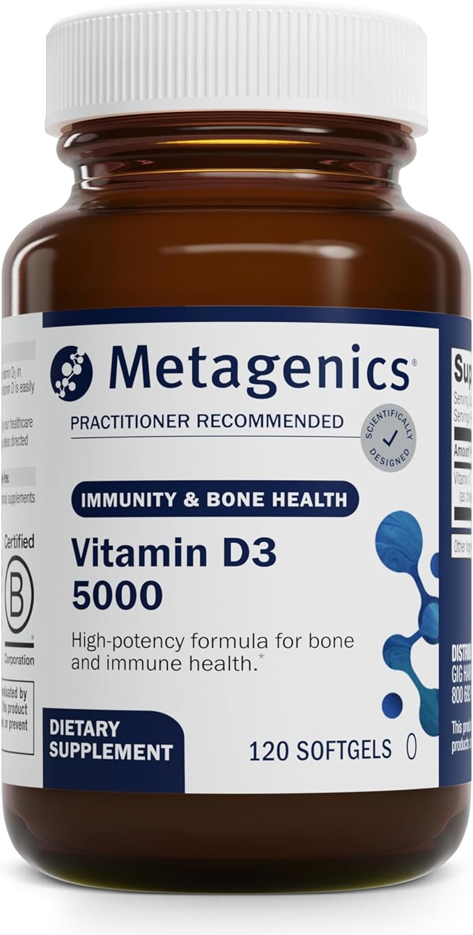 Metagenics Bundle - D3 5000 & UltraFlora Balance - 120 Softgels of D3 5000 for Immune Support, Bone Health & Heart Health - 120 Capsules of UltraFlora Balance for Digestive Health
