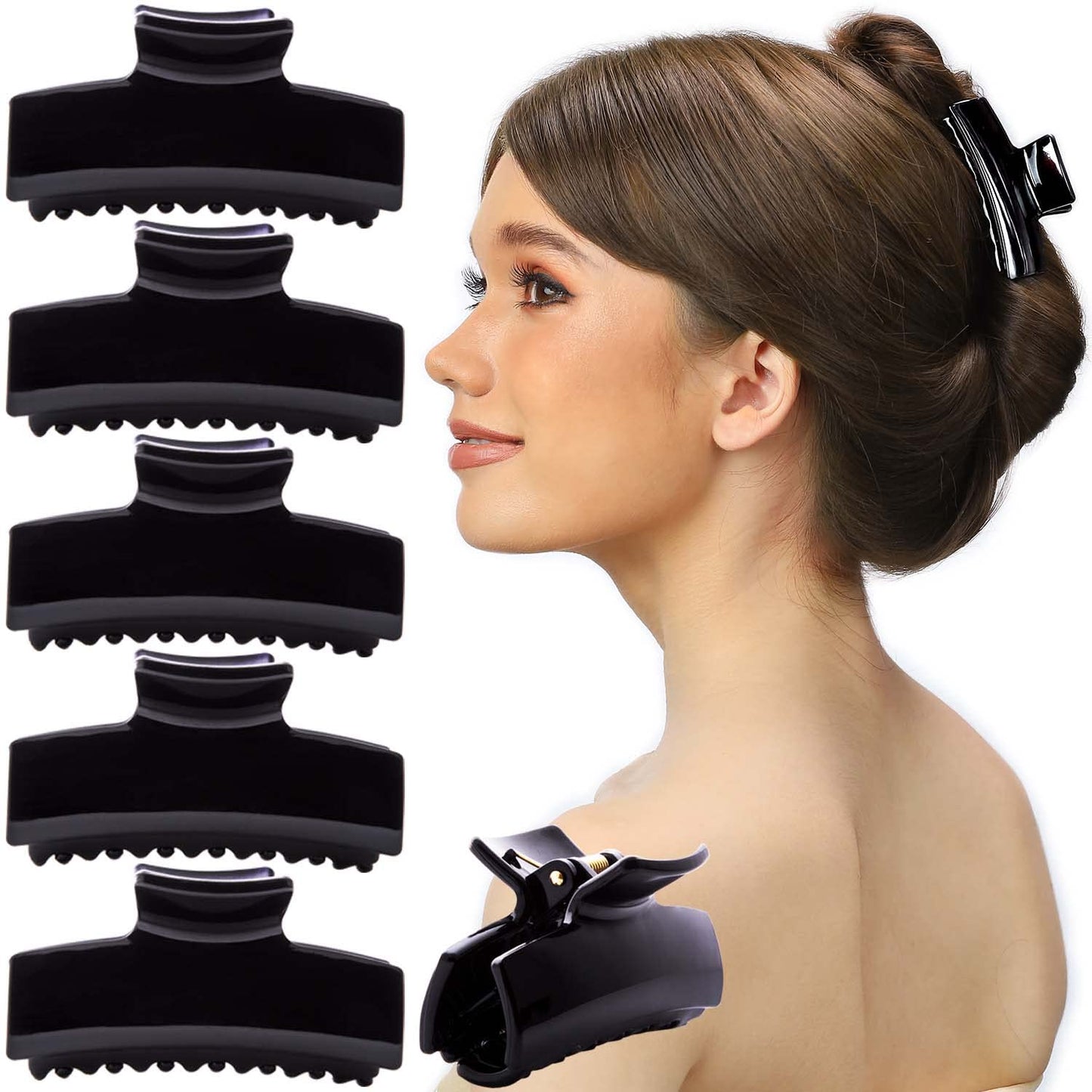 RC ROCHE ORNAMENT 6 Pcs Womens Girls Classic Sectioning Styling Strong Hold Interlocking Teeth Grip Anti Slip Salon Accessory Pi