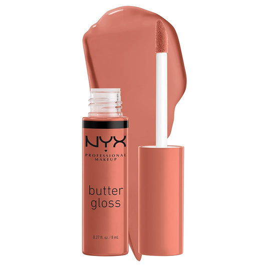 NYX Butter Gloss | Brown Sugar Non-Sticky Lip Gloss for Soft, Peachy Lips