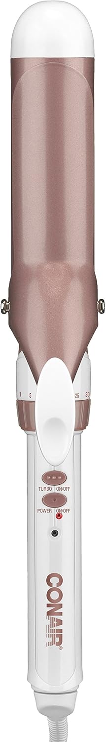 Conair Double Ceramic 1-Inch Curling Iron | Classic Curls | White/Rose Gold