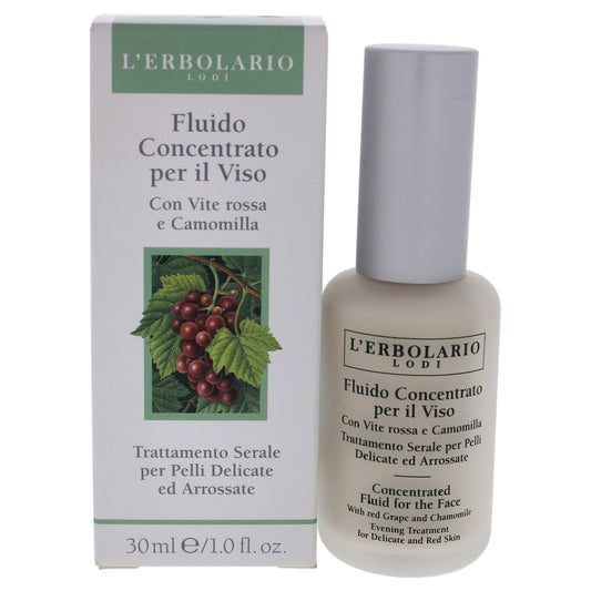 L'Erbolario - Concentrated Fluid For The Face - Evening Treatment For Delicate And Red Skin - Infused With Red Grape And Chamomi