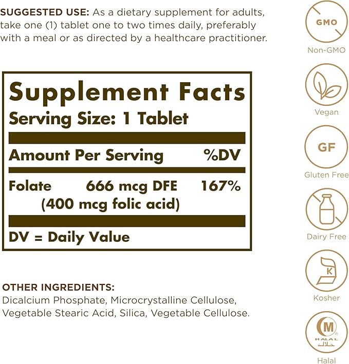 Folic Acid 400mcg 250 Tabs 3-Pack