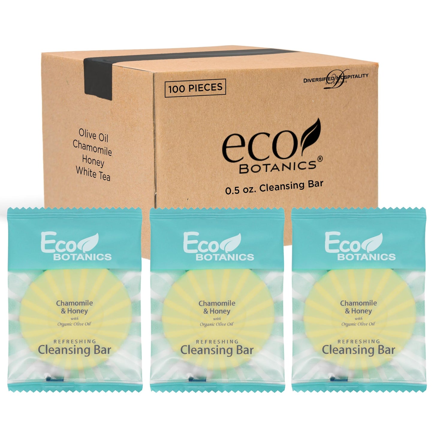 Eco Botanics Travel-Size Hotel Cleansing Bar Soap 0.5 oz (Case of 100)