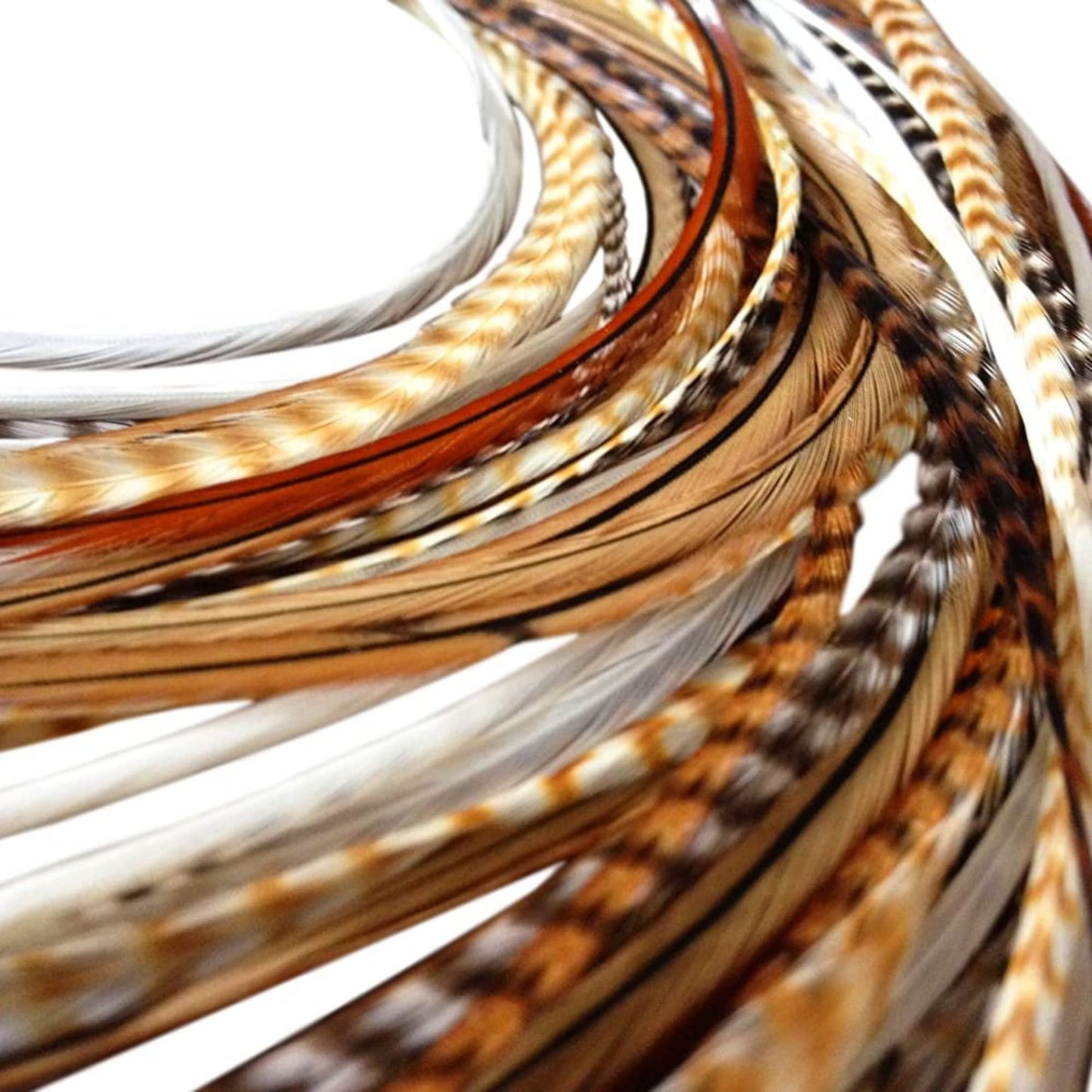 Hair Feathers Kit, 20 Feathers for Hair, Long Feather Extensions with beads and loop tool, 100% Real Rooster Feather Accessories