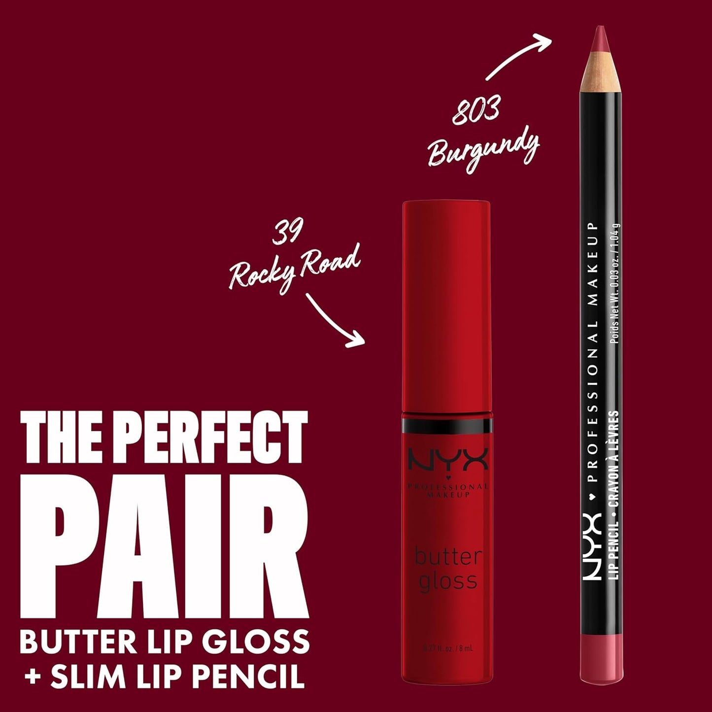 NYX Butter Gloss | Non-Sticky Lip Gloss in Rocky Road - Wine Shade