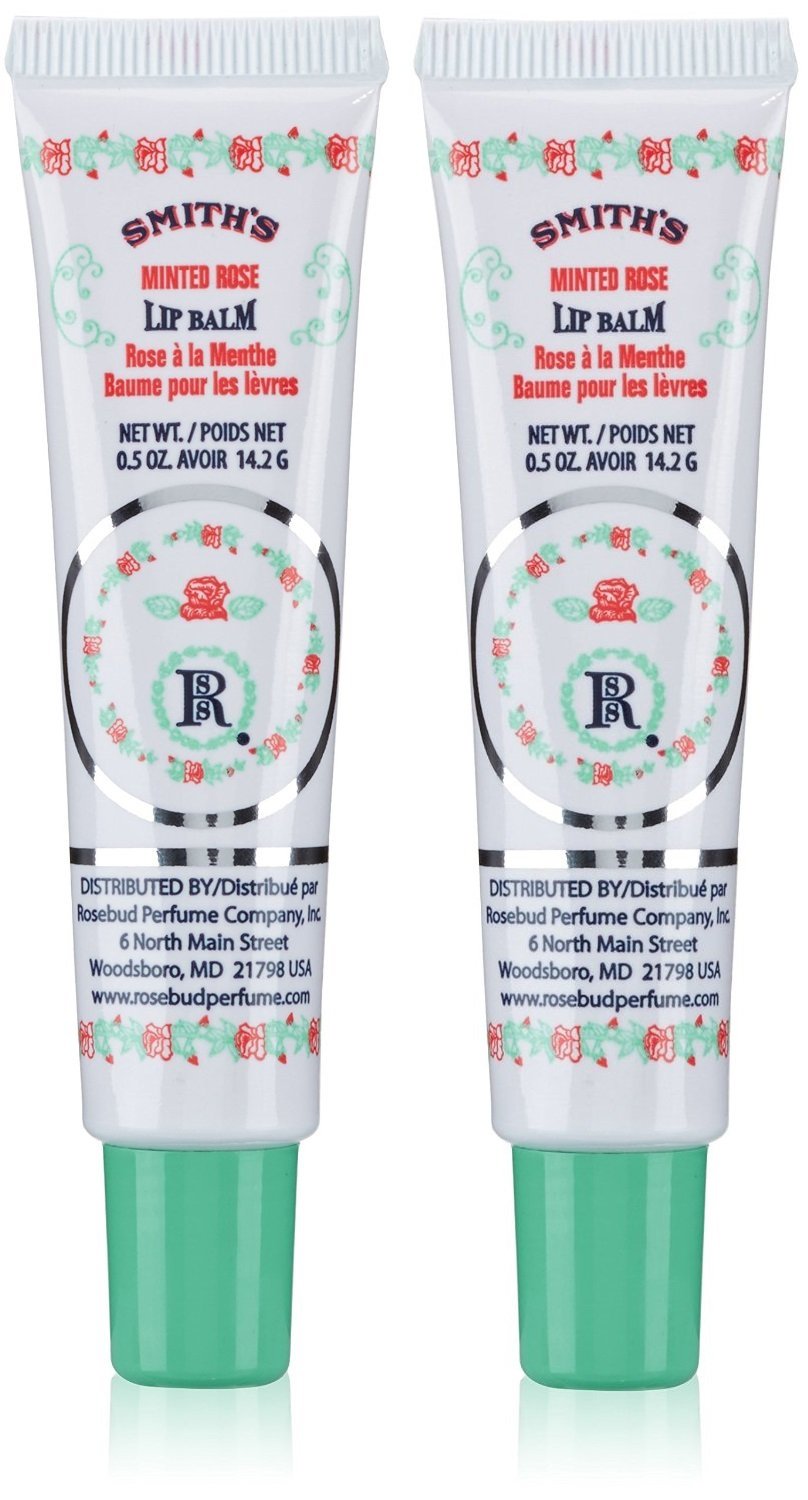 Smith 'S Rosebud Perfume Co. Minted Rose Lip Balm In A Tube,0.5 Ounce (Pack Of 2)