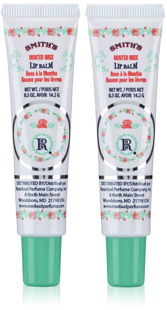 Smith 'S Rosebud Perfume Co. Minted Rose Lip Balm In A Tube,0.5 Ounce (Pack Of 2)