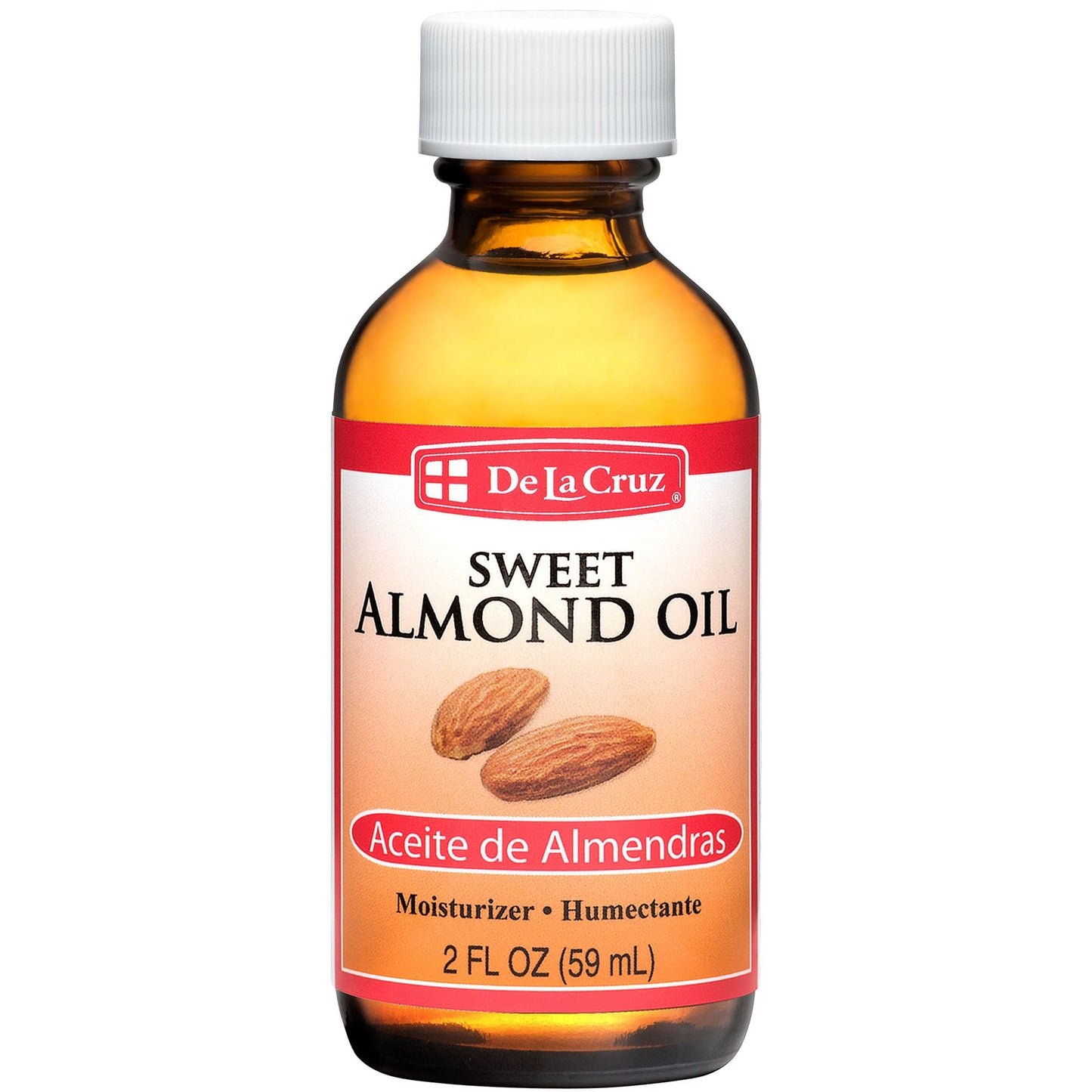 De La Cruz Sweet Almond Oil - Expeller Pressed Almond Oil for Skin and Hair 2 FL. OZ. (59 mL)