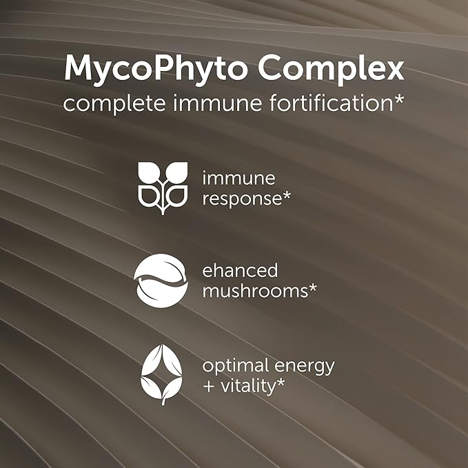 EcoNugenics MycoPhyto Mushroom Complex 120 Gram Powder - Immune System Support Mushroom Blend Supplement - Cardio, Liver & Nootropic Brain Support