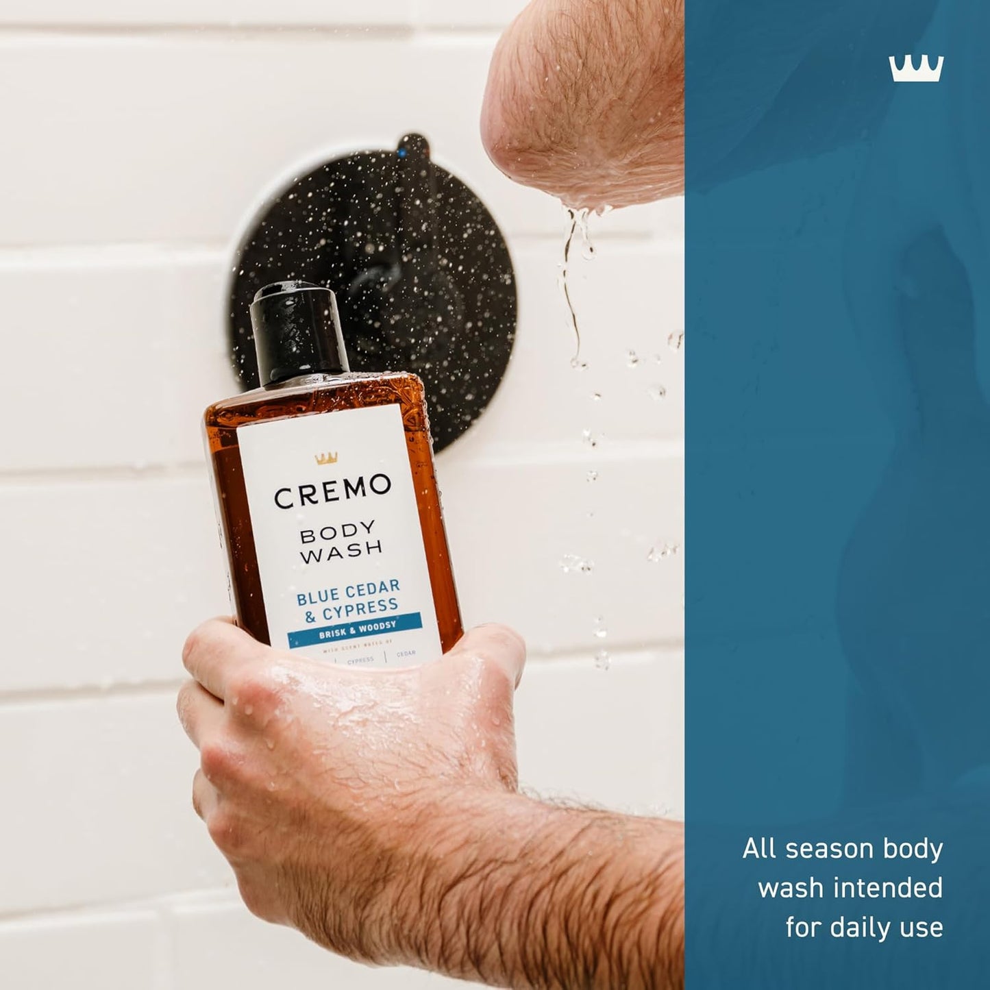 Cremo Body Wash for Men | Woodsy Scent with Lemon Peel & Cedar | 16 Fl Oz