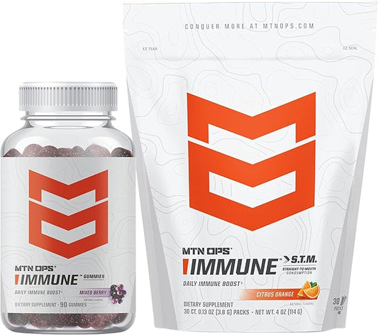 MTN OPS Immune Gummies + Immune STM Orange Citrus Bundle
