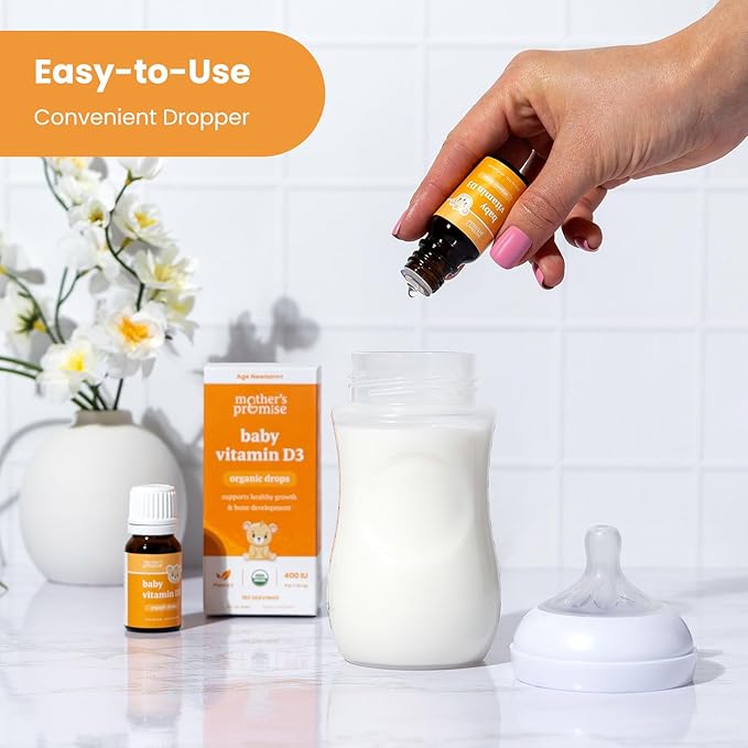 Mother's Promise Baby Vitamin D3 Drops & Organic Baby Probiotic Drops Bundle