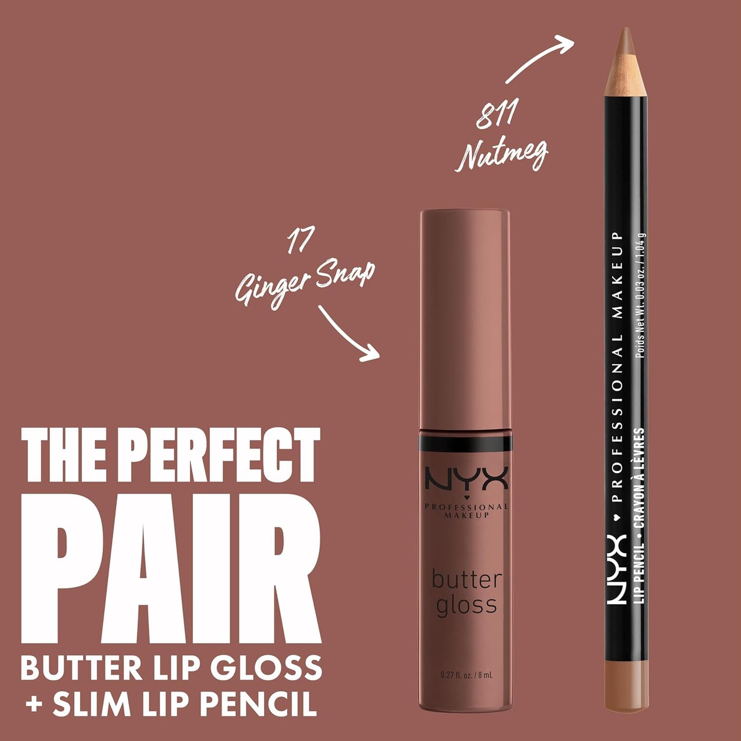 NYX Butter Gloss | Non-Sticky Lip Gloss for Women - Ginger Snap (Chocolate Brown)