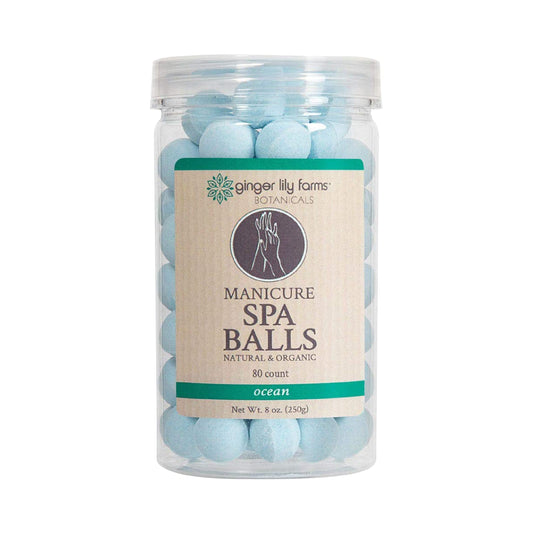Ginger Lily Farms Botanicals Manicure Spa Balls Ocean, Manicure Soak Balls Replenishes Moisture, Softens and Conditions Skin, 8