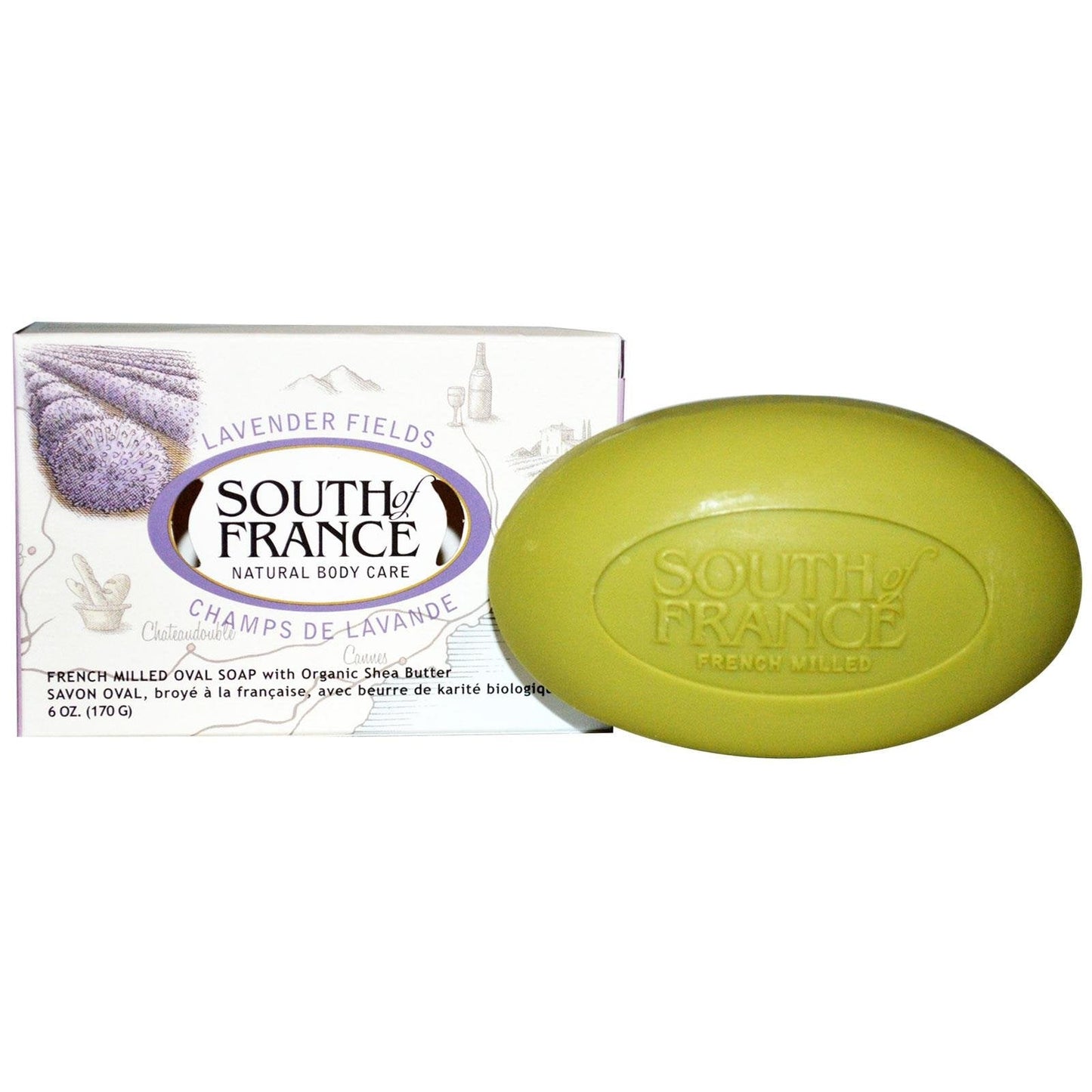 South Of France Natural Bar Soap, Lavender, 6 Ounce