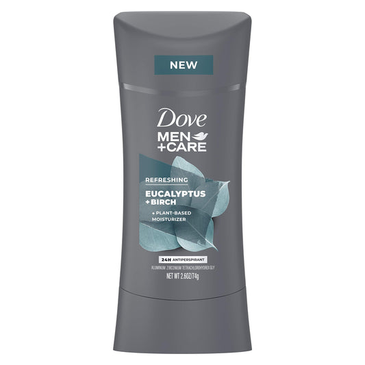 Dove Men+Care Antiperspirant Deodorant Antiperspirant Eucalyptus + Birch Natural Inspired Deodorant For Men 2.6 Oz