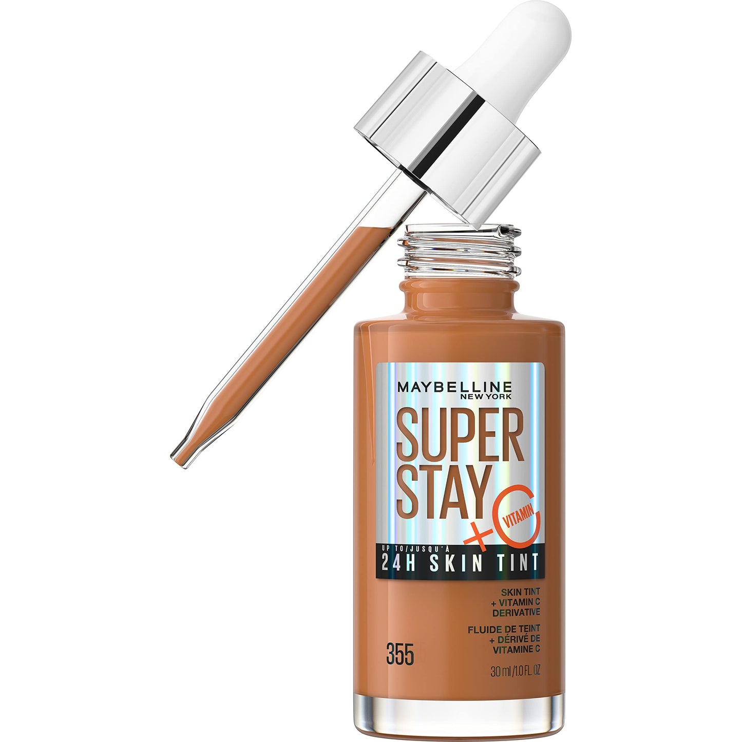 Maybelline Super Stay Up To 24Hr Skin Tint, Radiant Light-To-Medium Coverage Foundation, Makeup Infused With Vitamin C, 335, 1 C