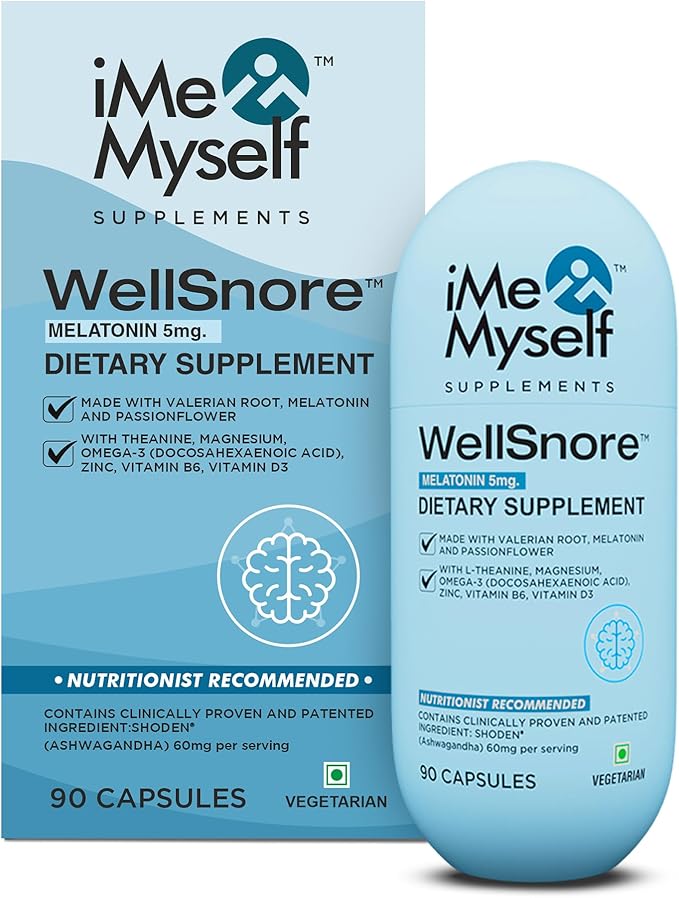 WellSnore 90 Vegan Capsules | Natural Sleep & Relaxation Support Blend with Plant-Based & Nutrients