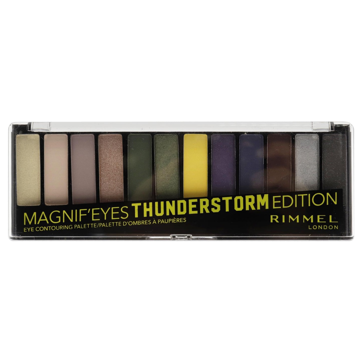 Rimmel London Magnif'Eyes Eyeshadow Palette, 12 Shades, Blendable Formula, Versatile, 010, Thunderstorm, 0.5Oz