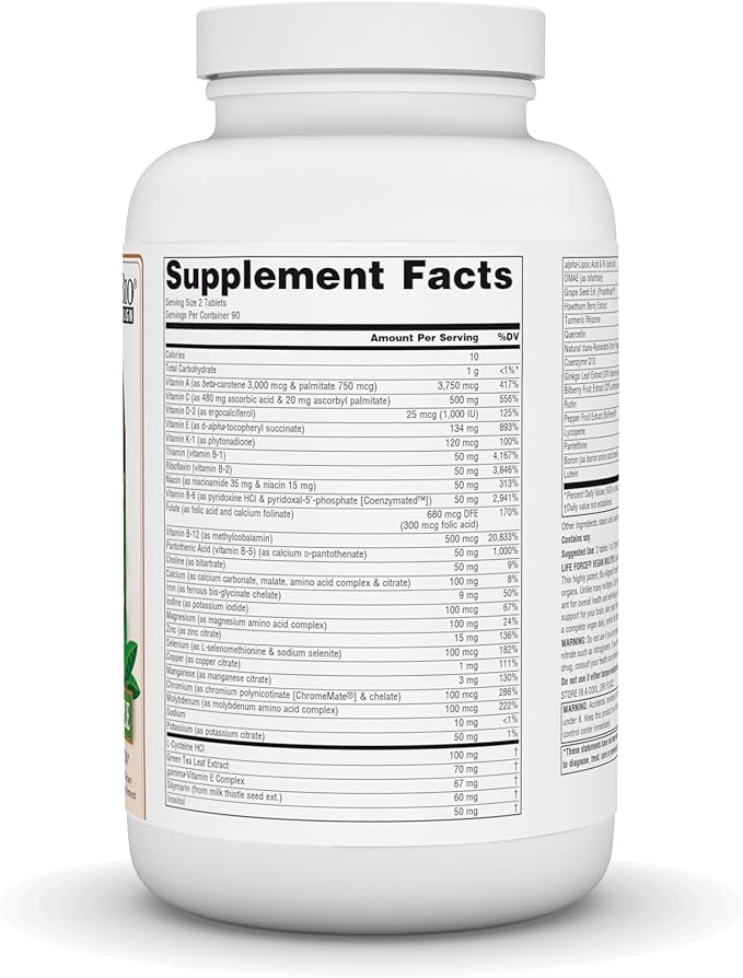 Source Naturals Vegan True Vegan Force Multiple, Advanced Energy Formula for Vegans* - 180 Tablets