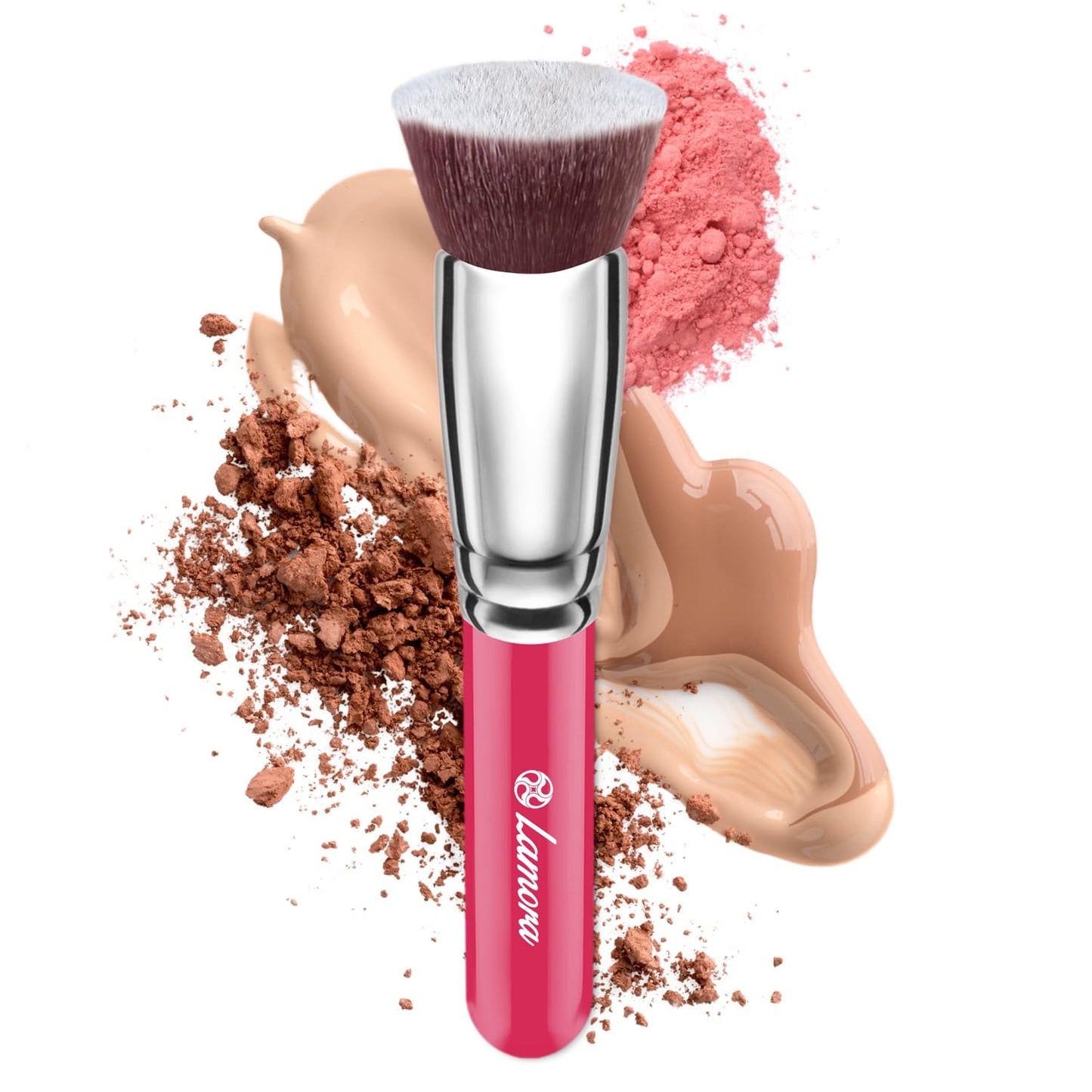 Lamora Foundation Brush For Liquid Makeup - Kabuki Face Brush For Cream, Powder, Blush, And Concealer - Flat Top Blending, Buffi