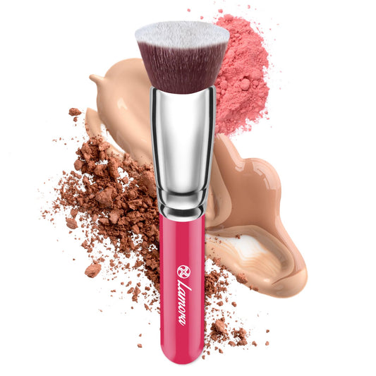 Lamora Foundation Brush For Liquid Makeup - Kabuki Face Brush For Cream, Powder, Blush, And Concealer - Flat Top Blending, Buffi