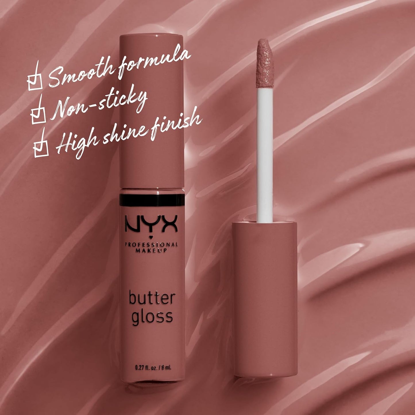NYX Butter Gloss | Brown Sugar Non-Sticky Lip Gloss for Smooth Lips