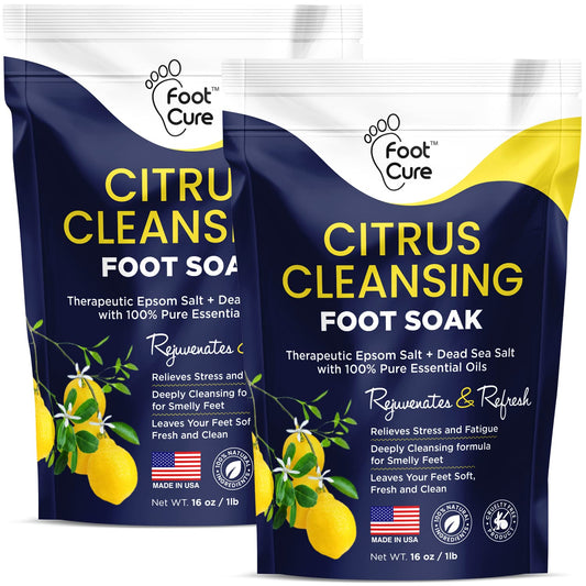 Citrus Detox Foot Soak With Epsom Salts - For Foot Callus, Immune Boost, Damaged Toenail, Athletes Foot, Pedicure And Soothes Ti