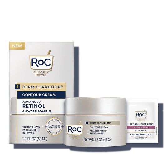 Roc Derm Correxion Neck Cream With Hyaluronic Acid And Advanced Retinol To Visibly Tighten & Lift Horizontal Neck Lines, Facial