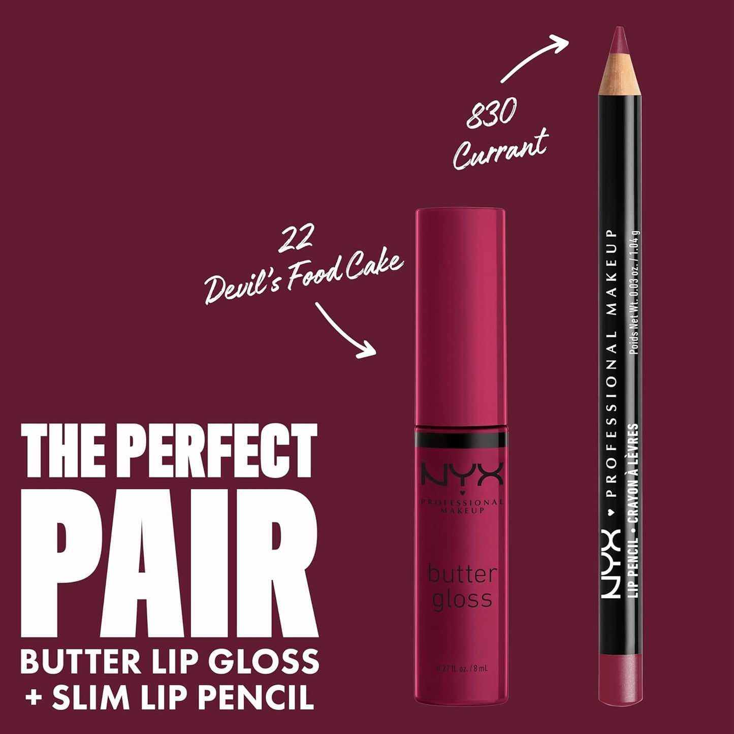 NYX Butter Gloss | Non-Sticky Lip Gloss in Devil's Food Cake - Deep Plum