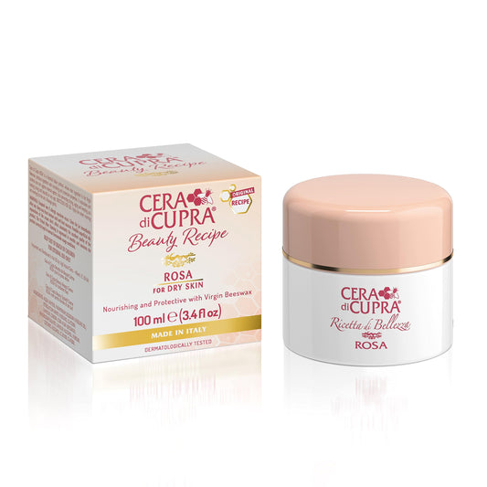 Cera Di Cupra Rosa Face Cream Moisturizer For Dry Skin - Nourishing And Protective Formula With Virgin Beeswax (3.4 Fl Oz / 100