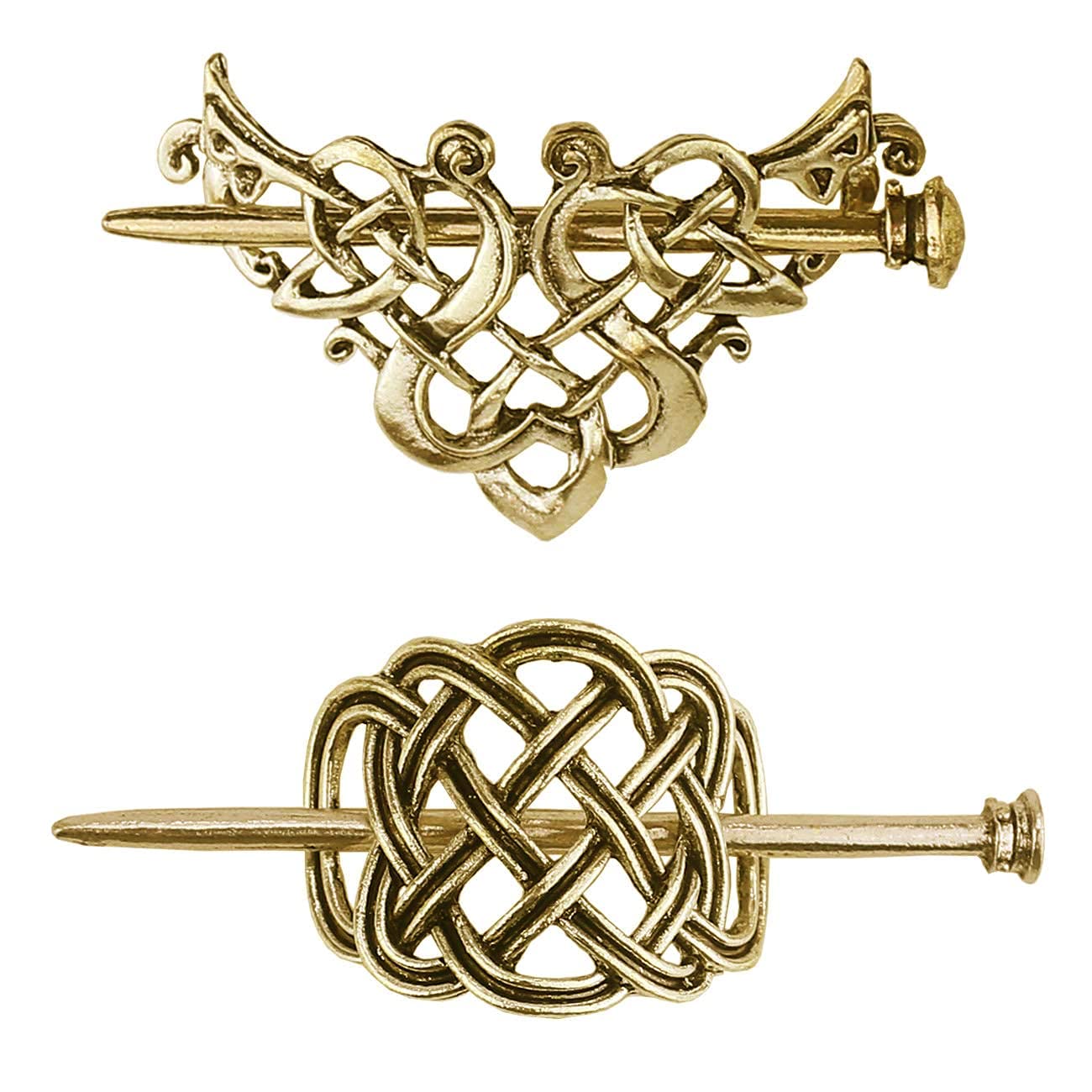 Tinsow 2 Pcs Silver Celtic Hair Slide Hairpins Hair Accessories Hair Clips, Creative Hair Barrette Minimalist Hair Claw Hair Pin