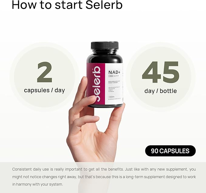 NAD+ Supplement for Women - NMN Alternative with β-NAD+, Trans-Resveratrol, CoQ10, D-Ribose - Promotes Cellular Renewal, Energy, and Radiant Skin Health - 90 Capsules